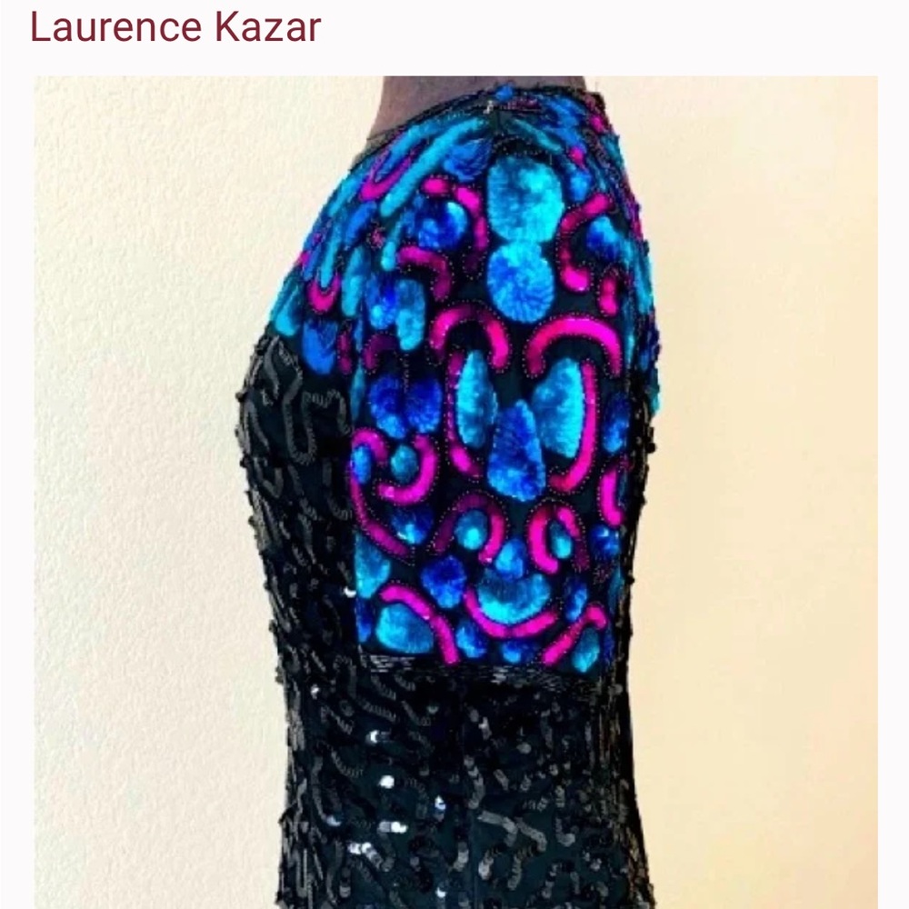 Laurence Kozar 100% silk black and blue size XL